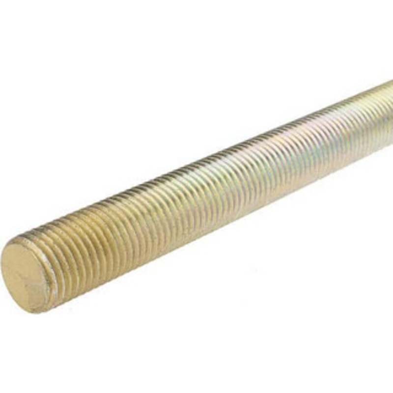 Value Collection 1-1/4-7 x 6 ft. Low Carbon Steel Threaded Rod Right Hand Thread, Yellow Zinc Plated Finish, UNC 36699 – 53525606