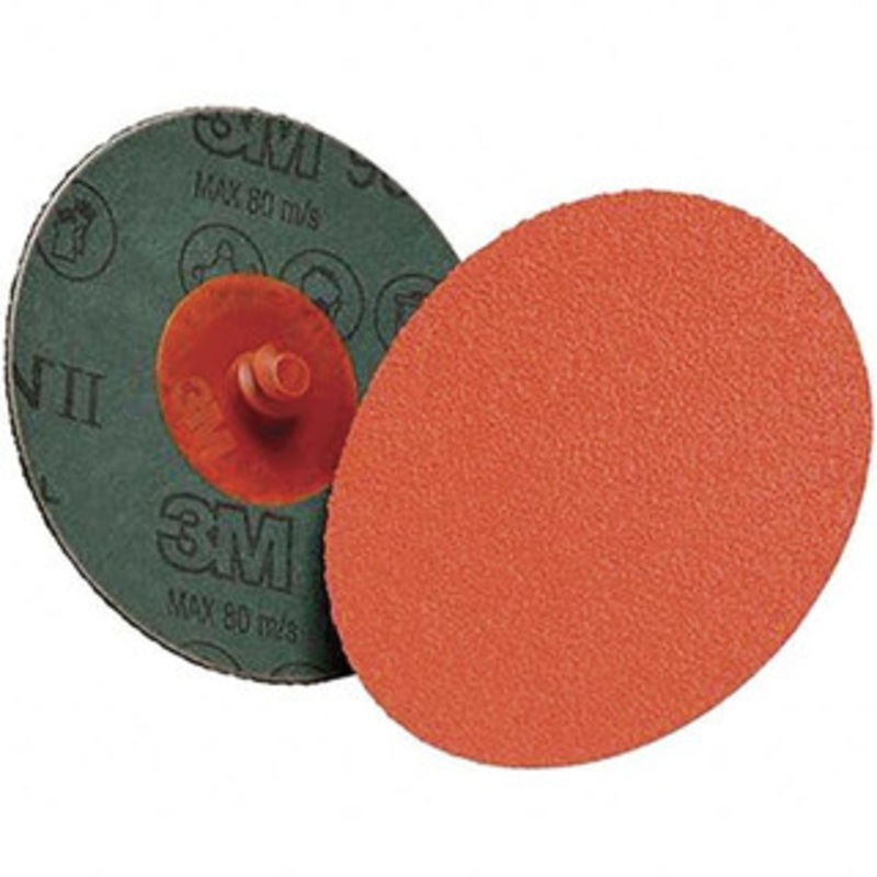 3M 2 Diam, 5/8-11 Hole, 36+ Grit Ceramic Fiber Disc Very Coarse, 25,000 Max RPM, Series 987C 00051125949521 – 33237694