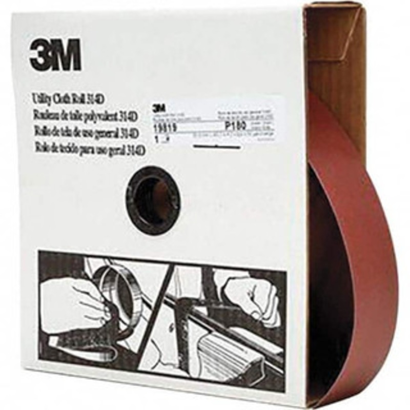 3M 2 x 50 Yd 180 Grit Aluminum Oxide Shop Roll Very Fine Grade, J Weighted Cloth Backing 7000118539 – 06363618