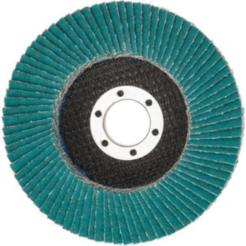 3M 4-1/2 60 Grit 7/8 Center Hole Type 27 Zirconia Alumina Flap Disc Medium Grade, Coated, Arbor Attachment, Cloth Backing, 13,300 RPM 7010363143 – 71369771