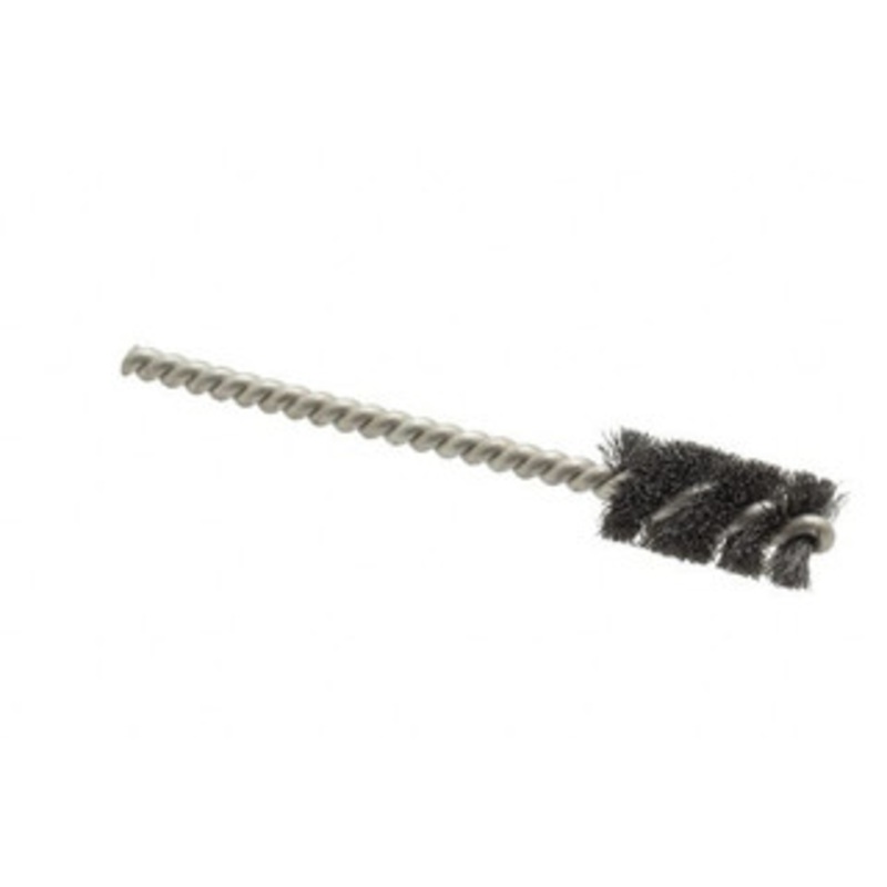 Made in USA 1/2 Diam Helical Steel Tube Brush 0.005 Filament Diam, 1 Brush Length, 3-1/2 OAL, 0.162 Diam Stainless Steel Shank 09-400815 – 03715398