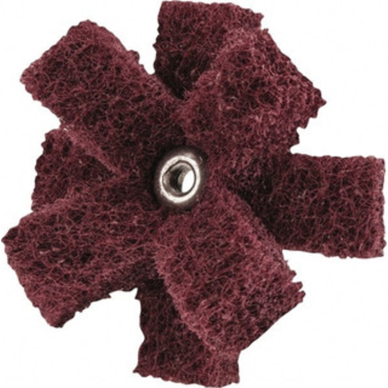 Merit Abrasives 2 x 1/2 Very Fine 2 Ply Cross Buff 8-32 Threaded Hole, 12,000 Max RPM 66261080403 – 84525716