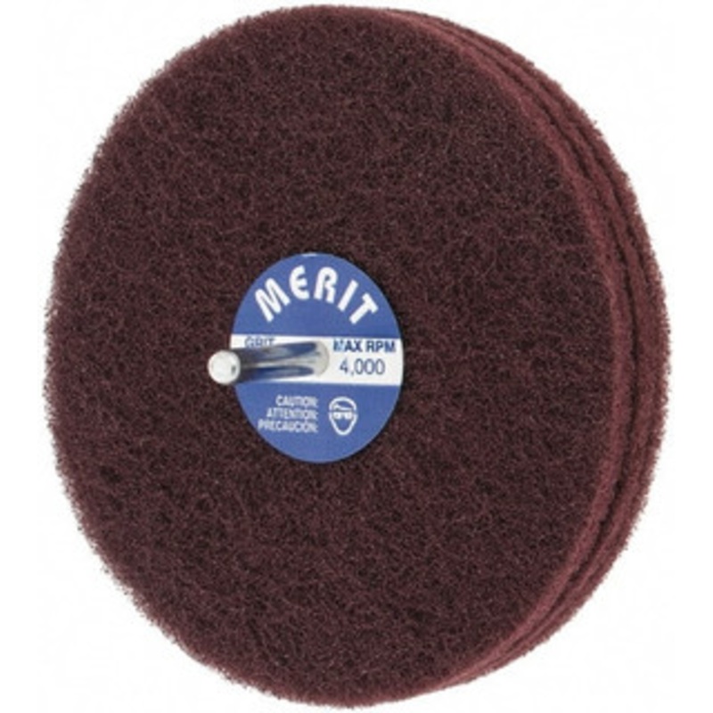 Merit Abrasives 5 Diam, Medium Mounted Scrubber Buffing Wheel 3 Ply, Very Fine Grade, 1/4 Shank Diam, 4,000 RPM 08834131569 – 72371875