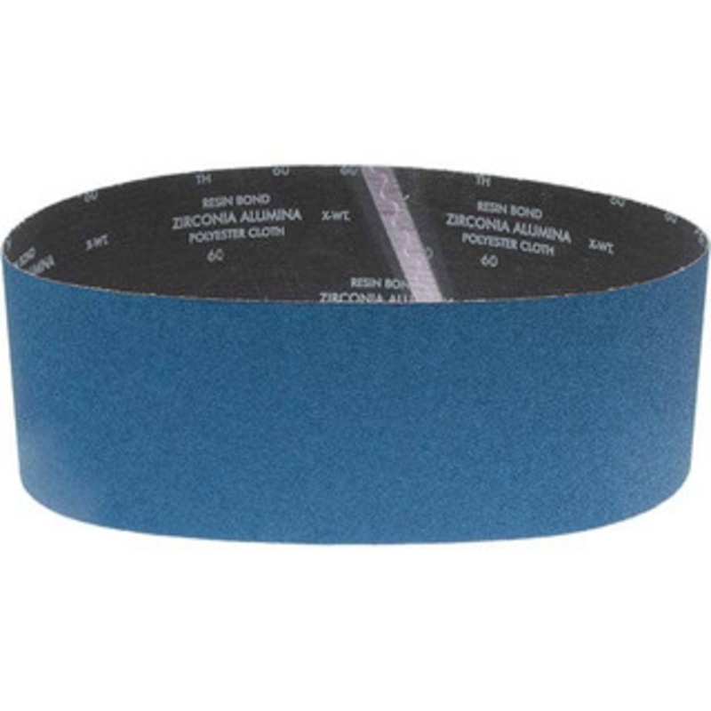 Norton 6 Wide x 48 OAL, 60 Grit, Zirconia Alumina Abrasive Belt Zirconia Alumina, Medium, Coated, X Weighted Cloth Backing, Series R823 78072728937 – 00466854