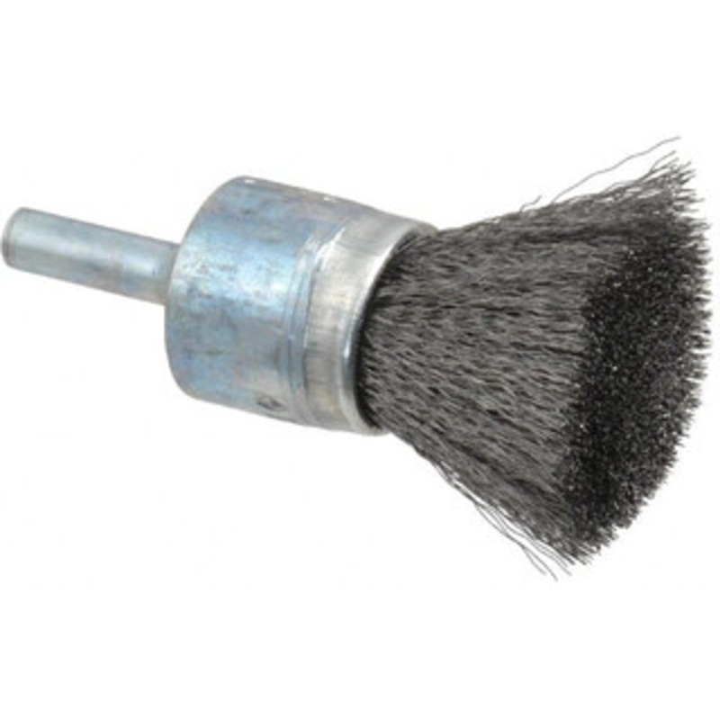 Osborn 3/4 Diam Steel Crimped End Brush 1 Trim Length, 1/4 Shank Diam, 20,000 Max RPM 0003070300 – 00126227