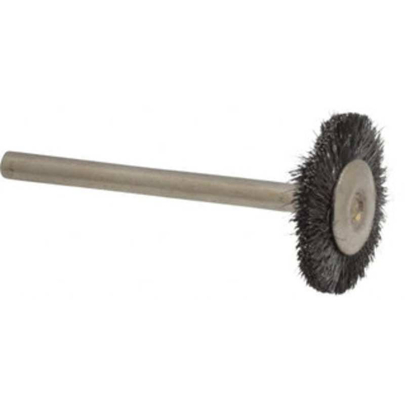 Osborn 3/4 OD, 1/8 Shank Diam, Crimped Steel Wheel Brush 0.003 Filament Diam, 25,000 RPM 0007575000 – 00079467