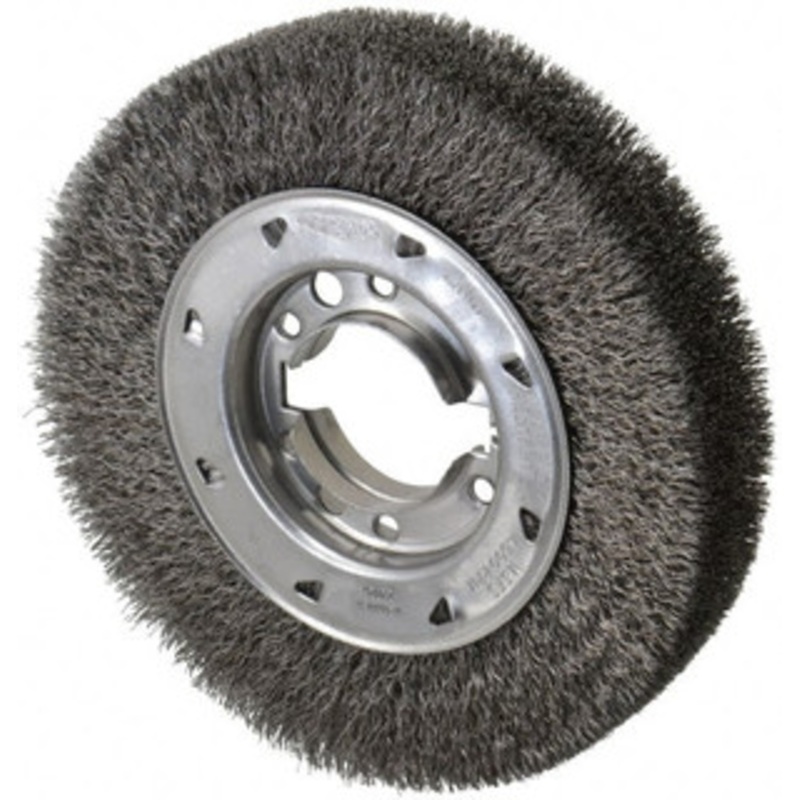 Osborn 8 OD, 2 Arbor Hole, Crimped Steel Wheel Brush 1-1/2 Face Width, 1-1/2 Trim Length, 0.0118 Filament Diam, 4,500 RPM 0002202600 – 06080824