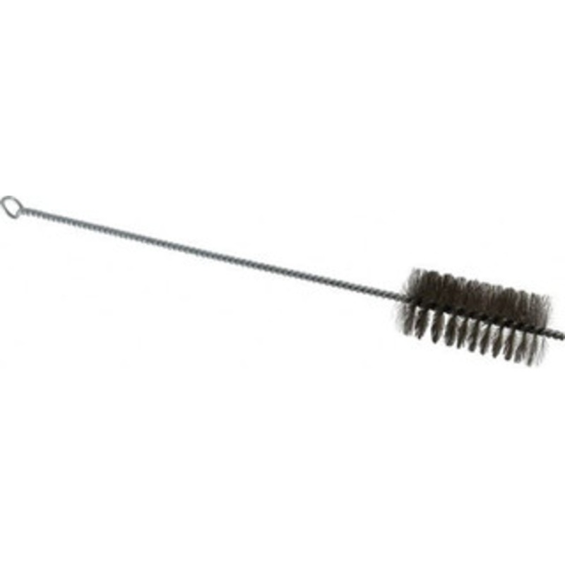 Schaefer Brush 3 Long x 1-1/2 Diam Stainless Steel Long Handle Wire Tube Brush Single Spiral, 15 OAL, 0.007 Wire Diam, 3/8 Shank Diam 14418 – 09395294