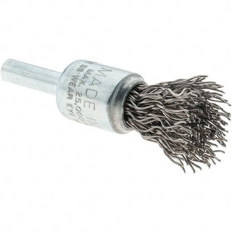 Tru-Maxx 1/2 Diam Stainless Steel Flared Crimped End Brush 7/8 Trim Length, 1/4 Shank Diam, 25,000 Max RPM 88517 – 32246290