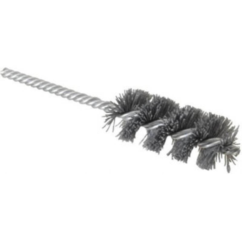 Weiler Abrasives 1-1/8 Diam Helical Nylon Tube Brush Single Spiral, 0.022 Filament Diam, 2-1/2 Brush Length, 5-1/2 OAL, 1/4 Diam Shank 98394 – 75851642
