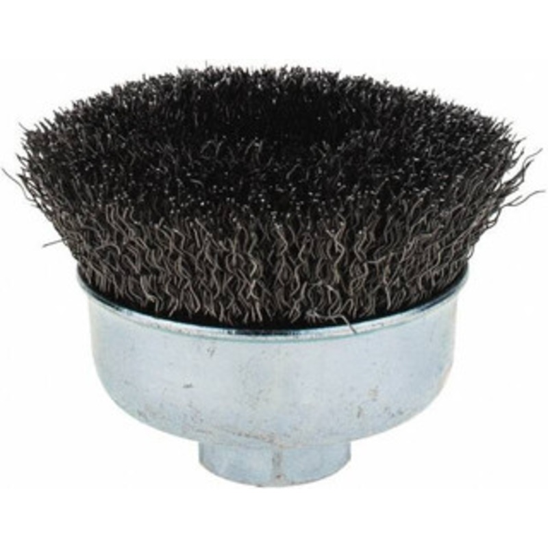 Weiler Abrasives 3 Diam 5/8-11 Threaded Arbor Steel Fill Cup Brush Crimped Wire, 0.014 Wire Diam, 7/8 Trim, 14,000 Max RPM 93273 – 64701212