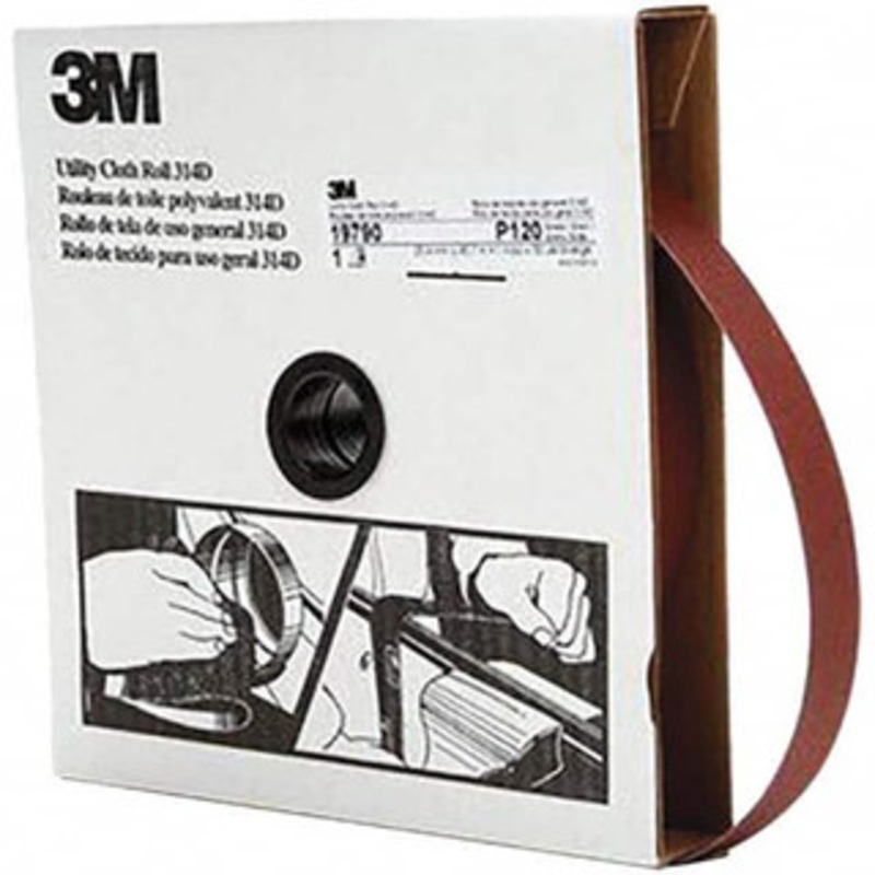 3M 1 x 50 Yd 120 Grit Aluminum Oxide Shop Roll Fine Grade, J Weighted Cloth Backing 7000118512 – 06363378