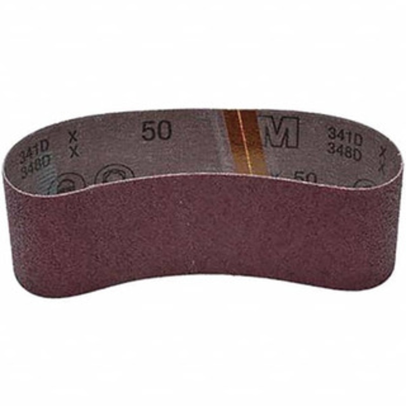 3M 3 Wide x 21 OAL, 50 Grit, Aluminum Oxide Abrasive Belt Aluminum Oxide, Coarse, Coated, X Weighted Cloth Backing, Series 341D 7000118855 – 73219420