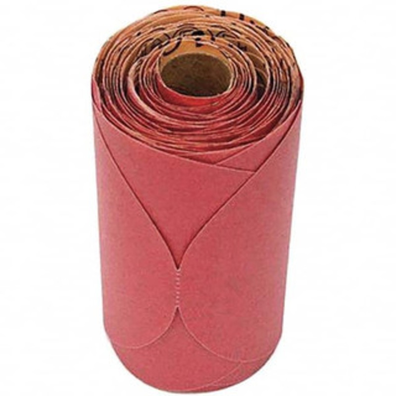 3M 6 Diam, 220 Grit FEPA, Aluminum Oxide Adhesive PSA Disc Very Fine Grade, Red, A Weighted Backing, Flexible, Use with Random Orbital Sanders 7000119768 – 09542820