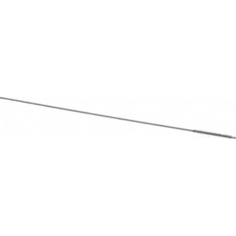 Made in USA 1.5mm Diam Helical Stainless Steel Tube Brush Single Spiral, 0.003 Filament Diam, 5/8 Brush Length, 4 OAL, 0.032 Diam Stainless Steel Shank 320120 – 03717402