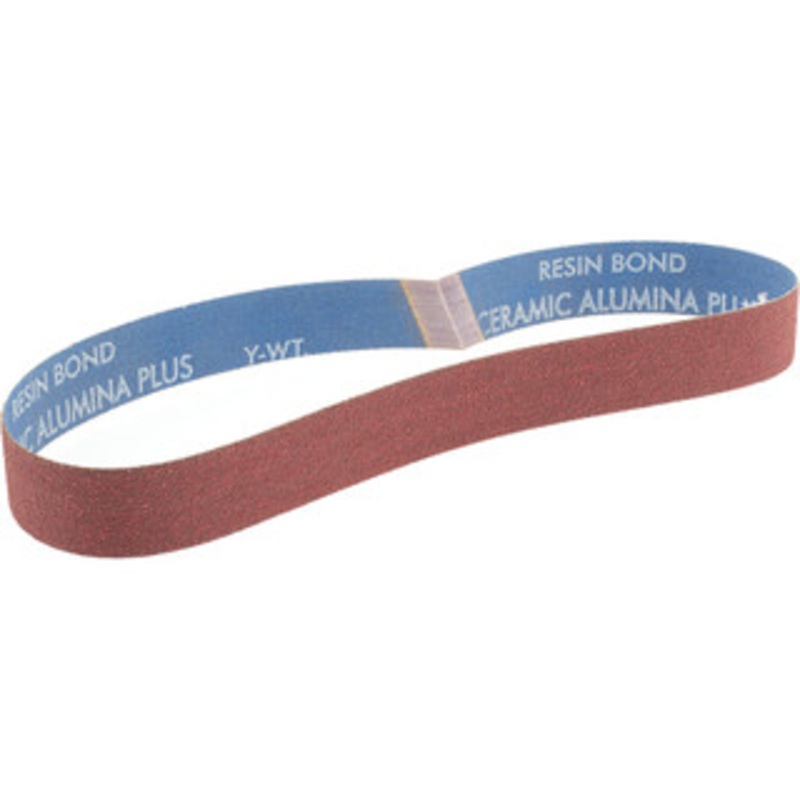 Norton 1 Wide x 24 OAL, 80 Grit, Ceramic Abrasive Belt Ceramic, Medium, Coated, Y Weighted Cloth Backing, Series R981 78072772209 – 82115155