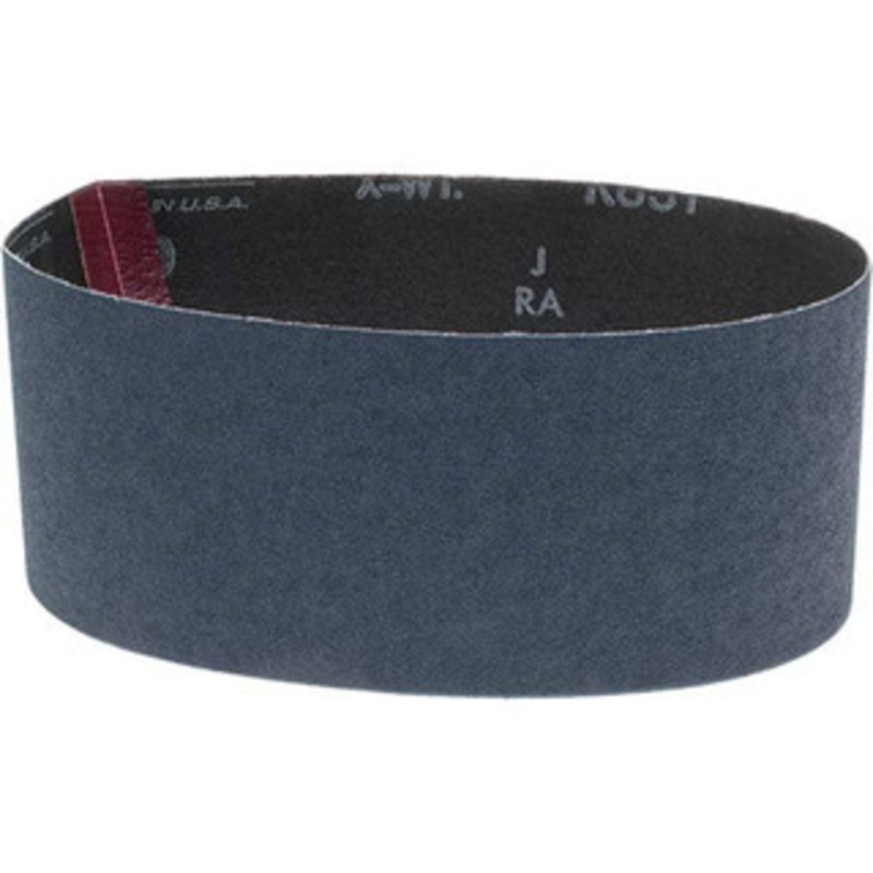 Norton 3 Wide x 18 OAL, 120 Grit, Zirconia Alumina Abrasive Belt Zirconia Alumina, Fine, Coated, Y Weighted Cloth Backing, Series 3X 07660749256 – 03061710