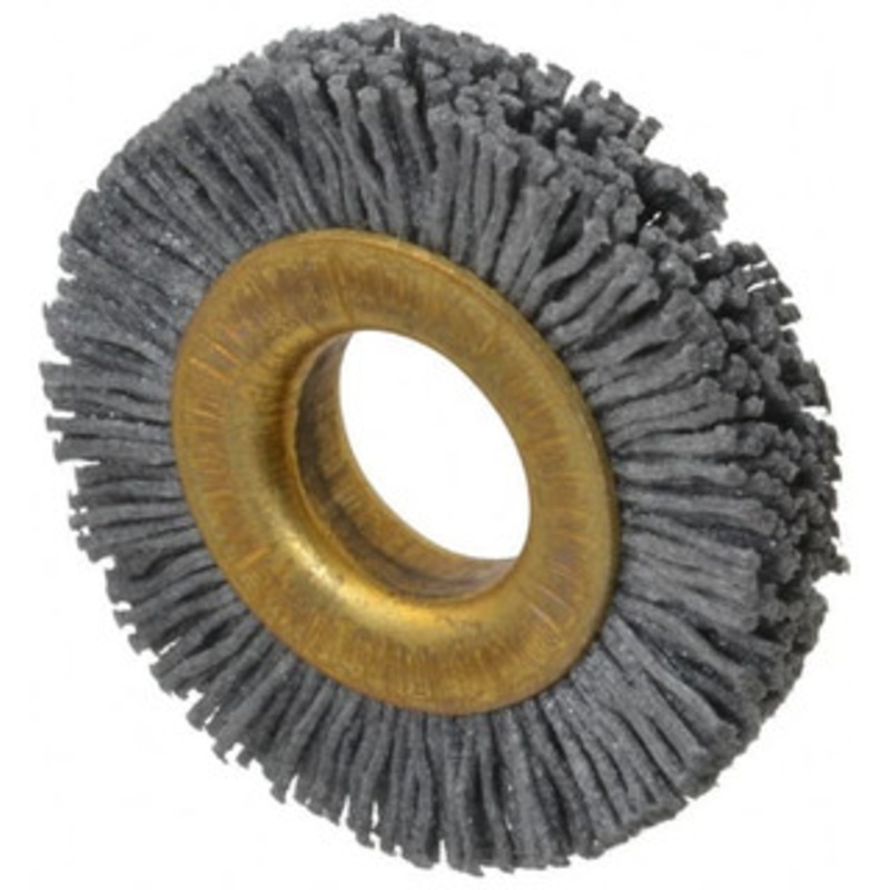 Osborn 1-1/2 OD, 1/2 Arbor Hole, Crimped Nylon Wheel Brush 1/4 Face Width, 1/4 Trim Length, 20,000 RPM 0001140000 – 06081699