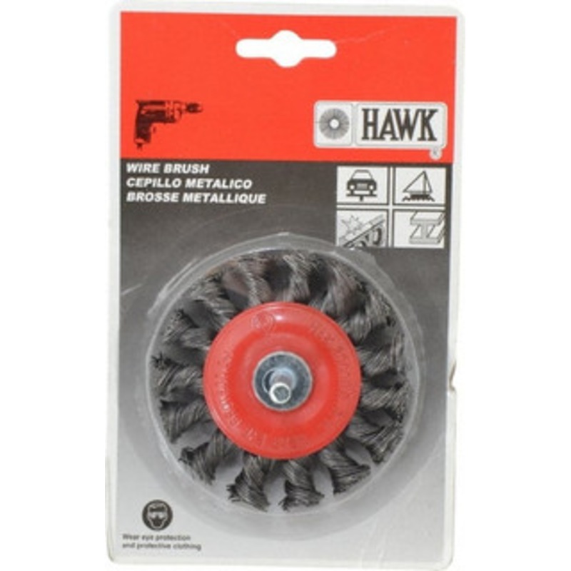 Value Collection 3 OD, 1/4 Shank Diam, Knotted Steel Wheel Brush 5/16 Face Width, 5/8 Trim Length, 0.012 Filament Diam, 20,000 RPM S00651901 – 00651901