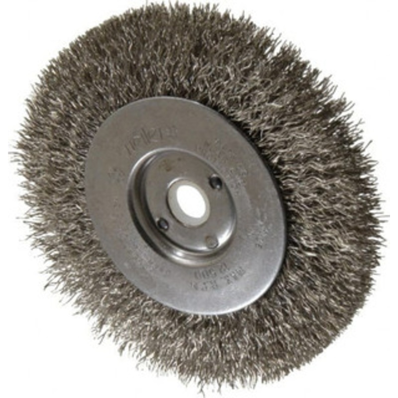 Weiler Abrasives 4 OD, 1/2 Arbor Hole, Crimped Stainless Steel Wheel Brush 1/2 Face Width, 7/8 Trim Length, 0.0118 Filament Diam, 12,500 RPM 00184 – 75843292