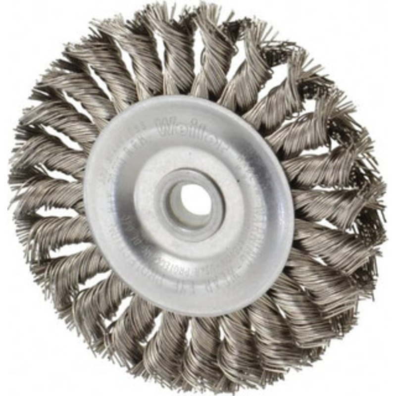 Weiler Abrasives 4 OD, 1/2 Arbor Hole, Knotted Stainless Steel Wheel Brush 1/2 Face Width, 7/8 Trim Length, 0.02 Filament Diam, 20,000 RPM 08314 – 75845453