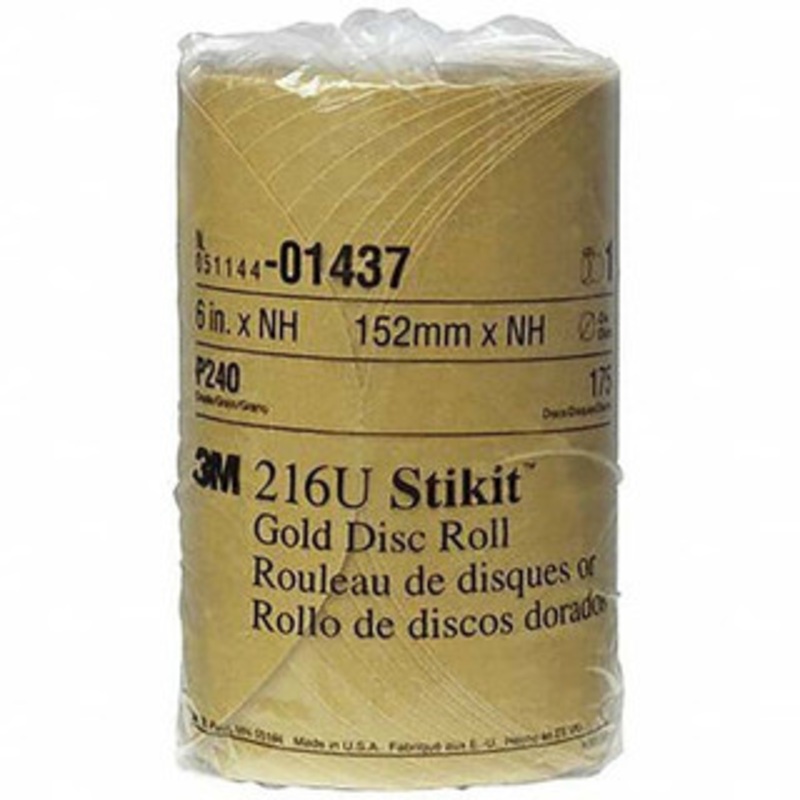 3M 6 Diam, 240 Grit Aluminum Oxide Adhesive PSA Disc Very Fine Grade, Gold, A Weighted Backing, Flexible, Use with Random Orbital Sanders 7000119704 – 84387679