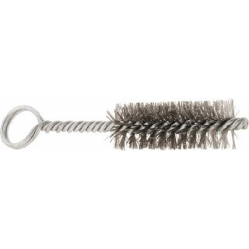 Made in USA 2-1/2 Long x 7/8 Diam Stainless Steel Twisted Wire Bristle Brush Double Spiral, 5-1/2 OAL, 0.01 Wire Diam, 0.235 Shank Diam 09-221406 – 03716602