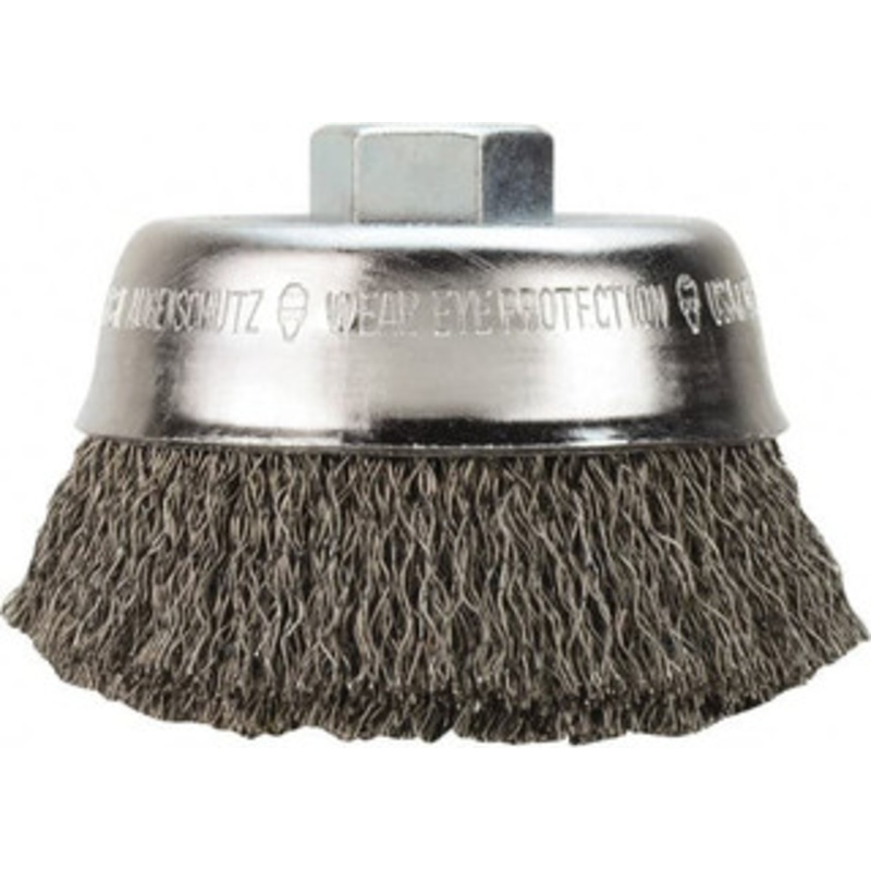 Milwaukee 4 OD, 5/8 Arbor Hole, Crimped Stainless Steel Wheel Brush 1/2 Face Width, 3/4 Trim Length, 0.014 Filament Diam, 12,000 RPM 48-52-1335 – 82089434