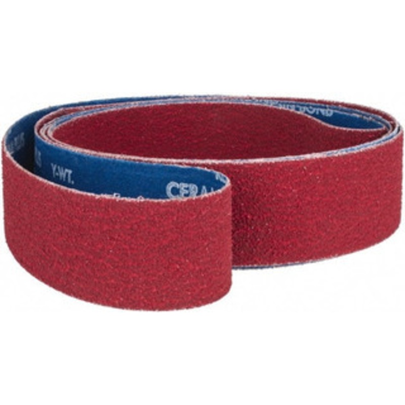 Norton 2 Wide x 132 OAL, 36 Grit, Ceramic Abrasive Belt Ceramic, Very Coarse, Coated, Y Weighted Cloth Backing, Series R981 78072753086 – 97224398