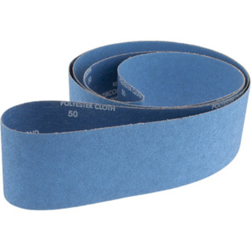 Norton 4 Wide x 132 OAL, 50 Grit, Zirconia Alumina Abrasive Belt Zirconia Alumina, Coarse, Coated, Y Weighted Cloth Backing, Series R824 78072750283 – 85128056