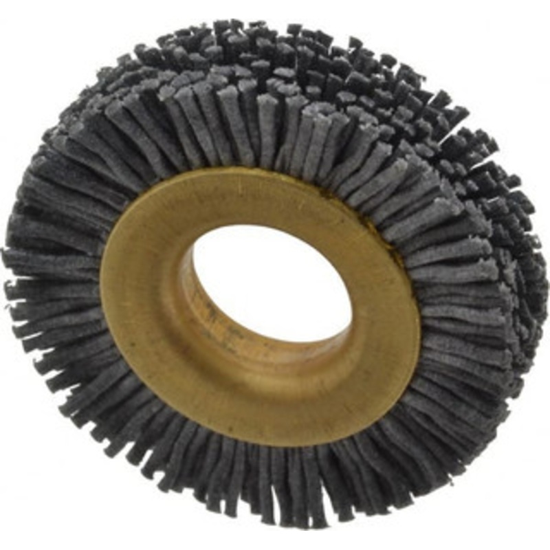 Osborn 1-1/2 OD, 1/2 Arbor Hole, Crimped Nylon Wheel Brush 1/4 Face Width, 1/4 Trim Length, 20,000 RPM 0001140100 – 06081707