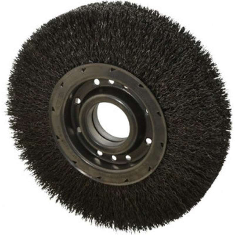 Osborn 10 OD, 2 Arbor Hole, Crimped Steel Wheel Brush 2 Face Width, 2-1/8 Trim Length, 0.02 Filament Diam, 3,600 RPM 0002201500 – 06080865