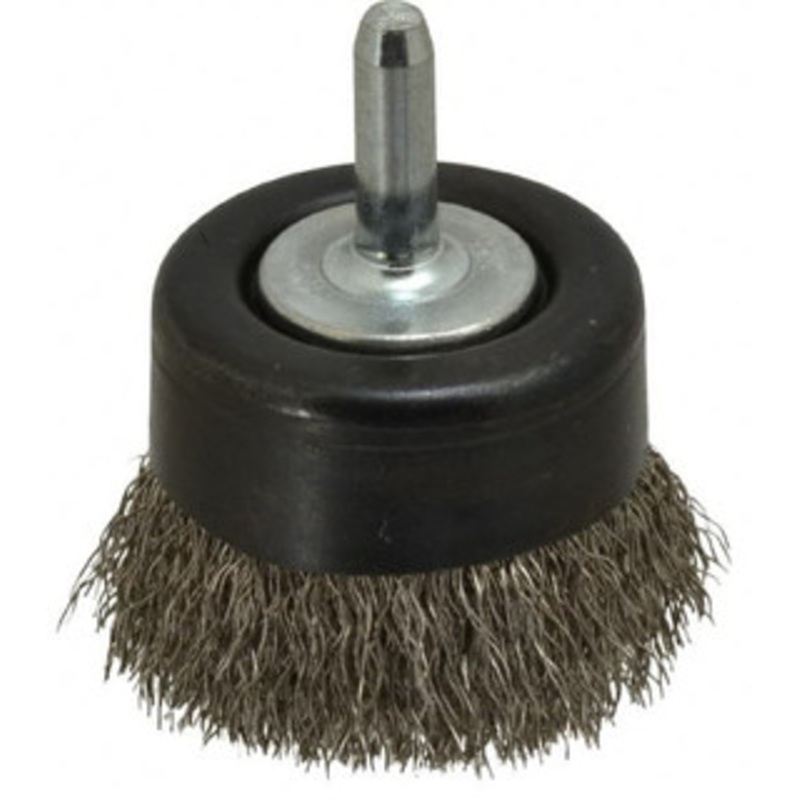 Osborn 2 Diam 1/4 Shank Stainless Steel Fill Cup Brush Crimped Wire, 0.0104 Wire Diam, 5/8 Trim, 10,500 Max RPM 0003241500 – 00221523