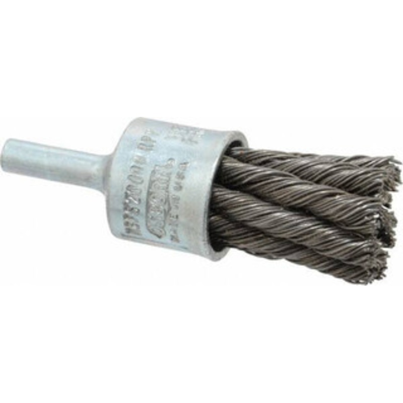 Osborn 3/4 Diam Steel Knotted End Brush 1-1/8 Trim Length, 1/4 Shank Diam, 20,000 Max RPM 0003077900 – 00126581