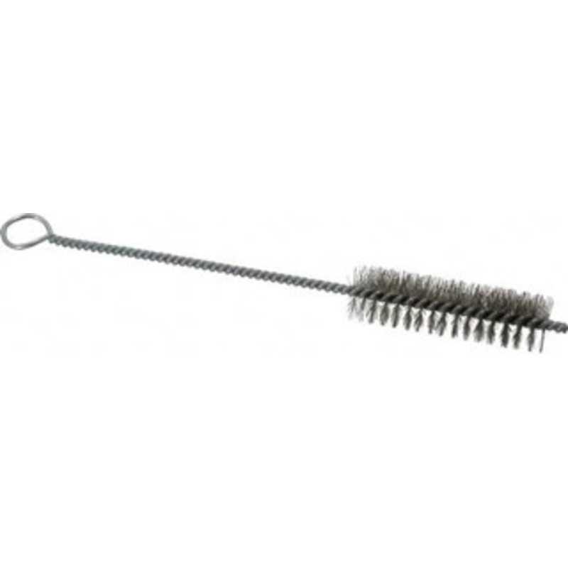 PRO-SOURCE 2-1/2 Long x 7/8 Diam Stainless Steel Twisted Wire Bristle Brush Single Spiral, 9 OAL, 0.008 Wire Diam, 0.142 Shank Diam 05126 – 03716107