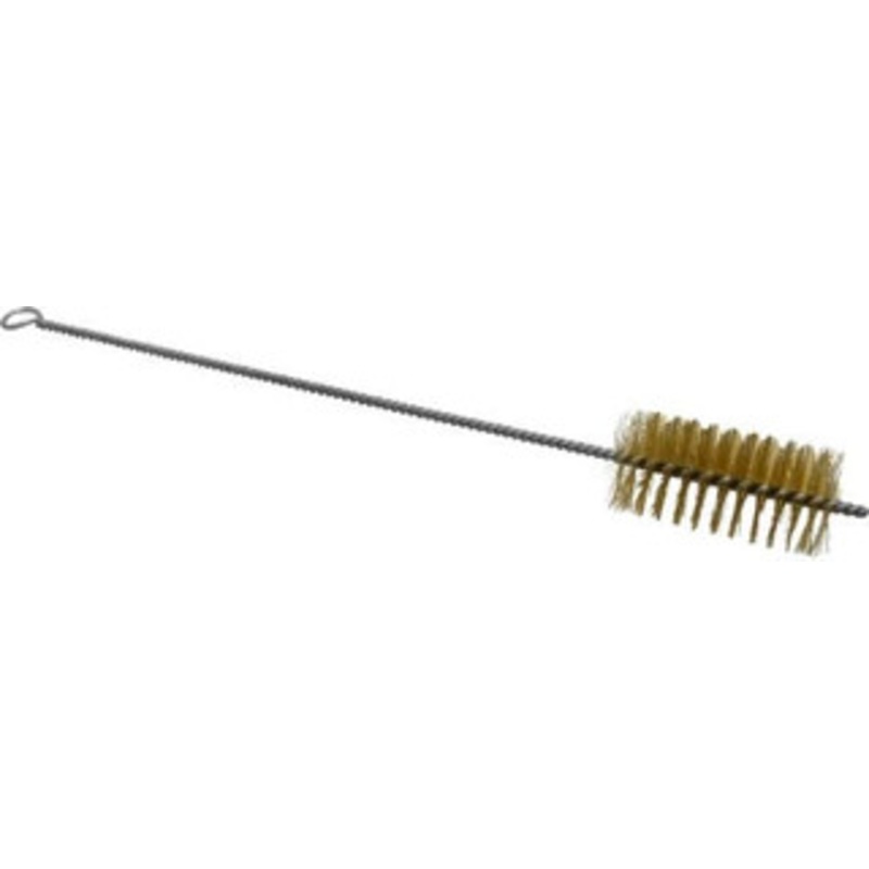 Schaefer Brush 3 Long x 1-1/2 Diam Brass Long Handle Wire Tube Brush Single Spiral, 15 OAL, 0.008 Wire Diam, 3/8 Shank Diam 14618 – 75865360