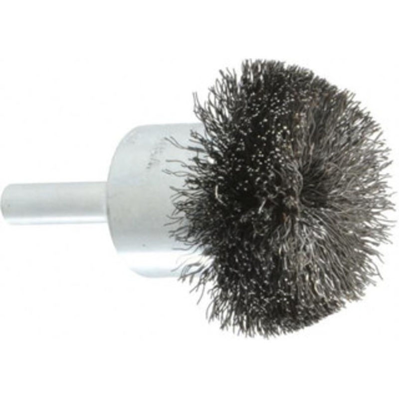 Weiler Abrasives 1-1/2 Diam Steel Flared Crimped End Brush 1/4 Shank Diam, 20,000 Max RPM 90302 – 00462804