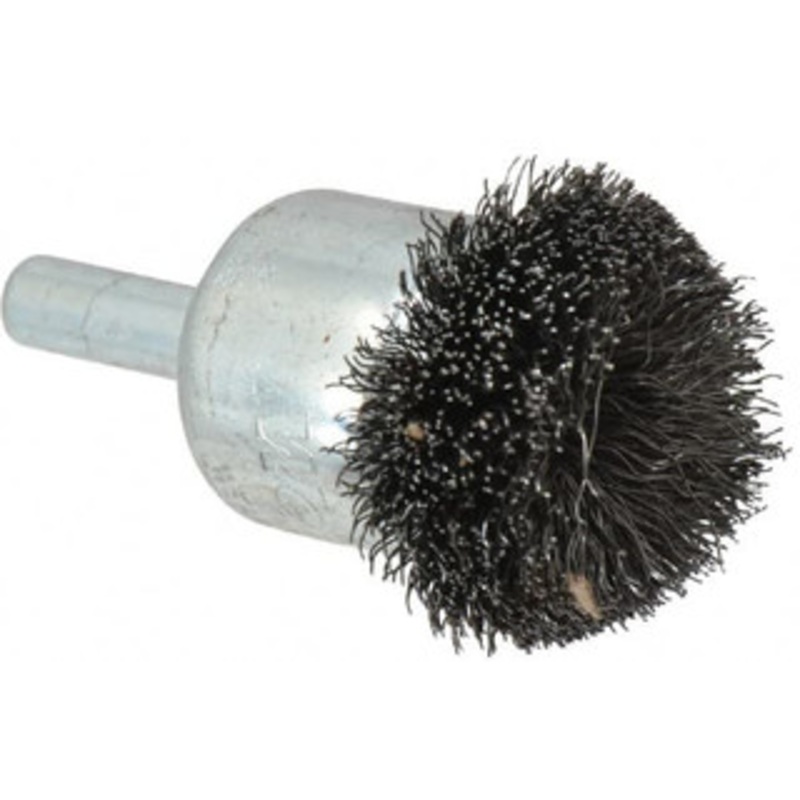 Weiler Abrasives 1-1/4 Diam Steel Flared Crimped End Brush 1/4 Shank Diam, 20,000 Max RPM 10035 – 75846360
