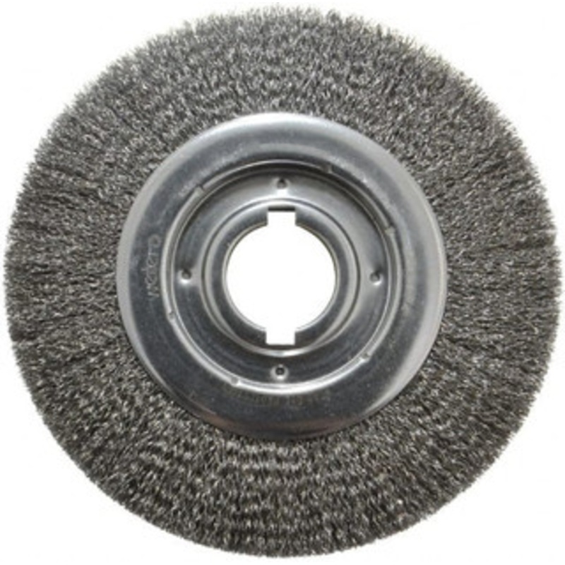 Weiler Abrasives 10 OD, 2 Arbor Hole, Crimped Steel Wheel Brush 1-1/8 Face Width, 2 Trim Length, 0.014 Filament Diam, 3,600 RPM 93622 – 03596939