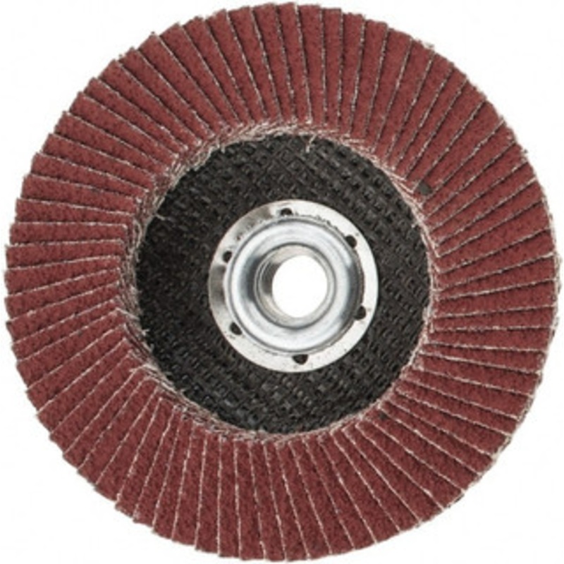 3M 4-1/2 80 Grit 5/8-11 Center Hole Type 27 Ceramic Flap Disc Medium Grade, Coated, Arbor Attachment, Cloth Backing, 13,300 RPM 7100032505 – 52673456