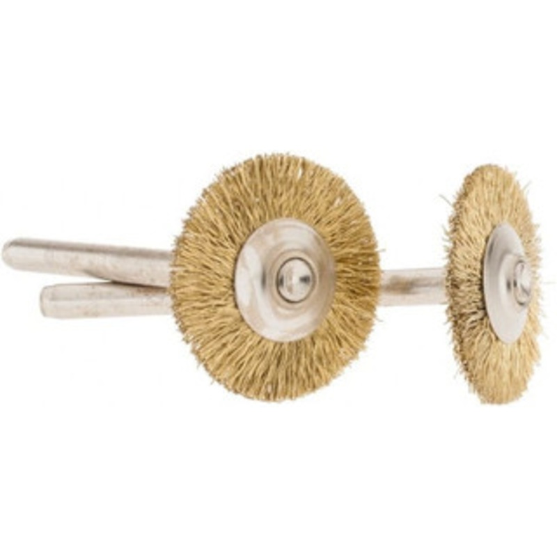Dremel 3/4 OD, 1/8 Shank Diam, Straight Filament Brass Wheel Brush 1/16 Face Width, 3/4 Trim Length, 15,000 RPM 535-02 – 92656214