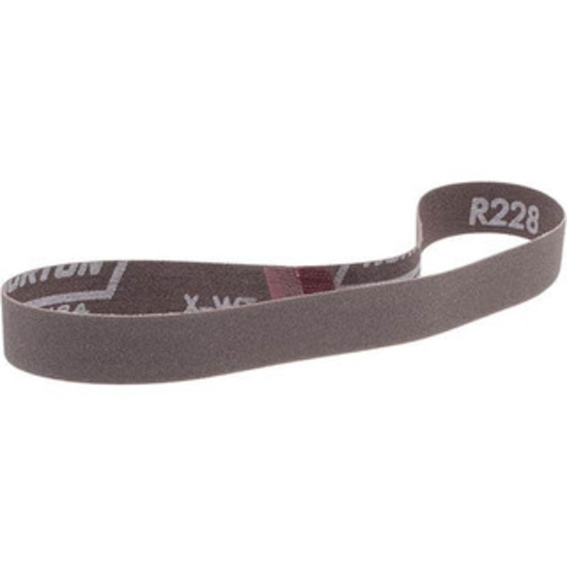 Norton 3/4 Wide x 20-1/2 OAL, 240 Grit, Aluminum Oxide Abrasive Belt Aluminum Oxide, Very Fine, Coated, Series R228 78072722262 – 82103771