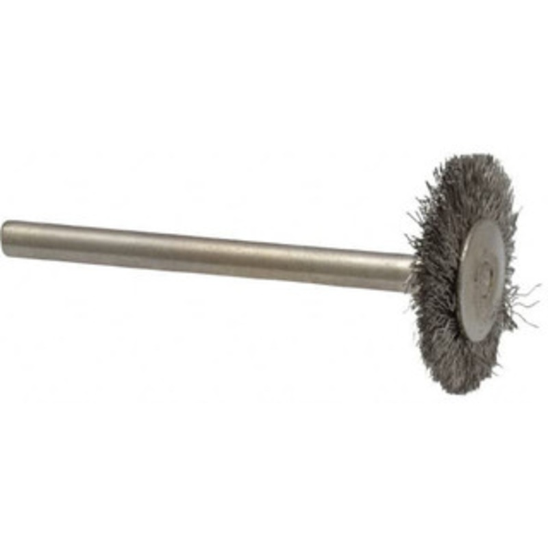 Osborn 3/4 OD, 1/8 Shank Diam, Crimped Stainless Steel Wheel Brush 0.005 Filament Diam, 25,000 RPM 0007576000 – 00079541