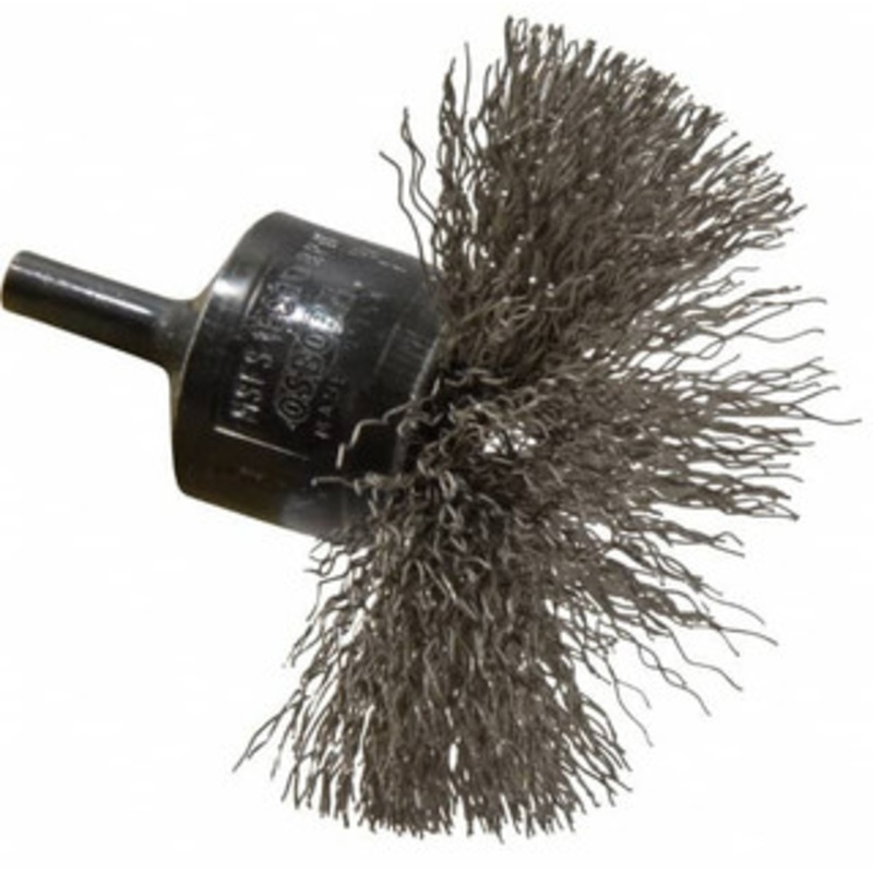 Osborn 3 Diam Stainless Steel Crimped End Brush 1/4 Shank Diam, 15,000 Max RPM 0003073200 – 00126516