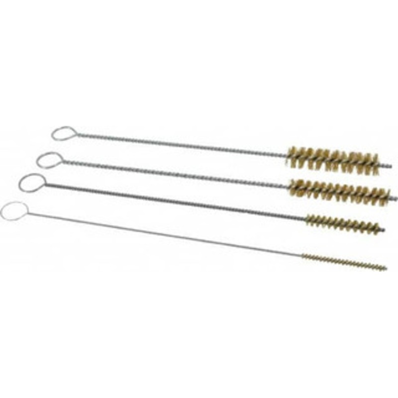 PRO-SOURCE 4 Piece Brass Hand Tube Brush Set 1-1/2 Brush Length, 8 OAL, 0.016 Shank Diam, Includes Brush Diams 1/8, 1/4, 3/8 & 1/2 08050 – 03716792