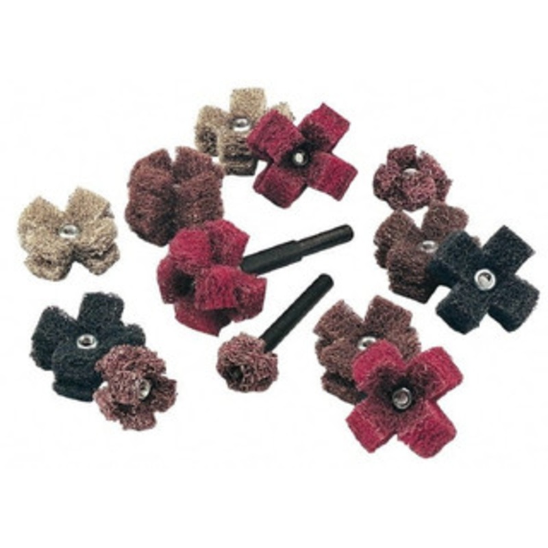 Standard Abrasives 1-1/2 x 1/2 Coarse 2 Ply Cross Buff 8-32 Threaded Hole, 20,000 Max RPM 7000047136 – 32971871