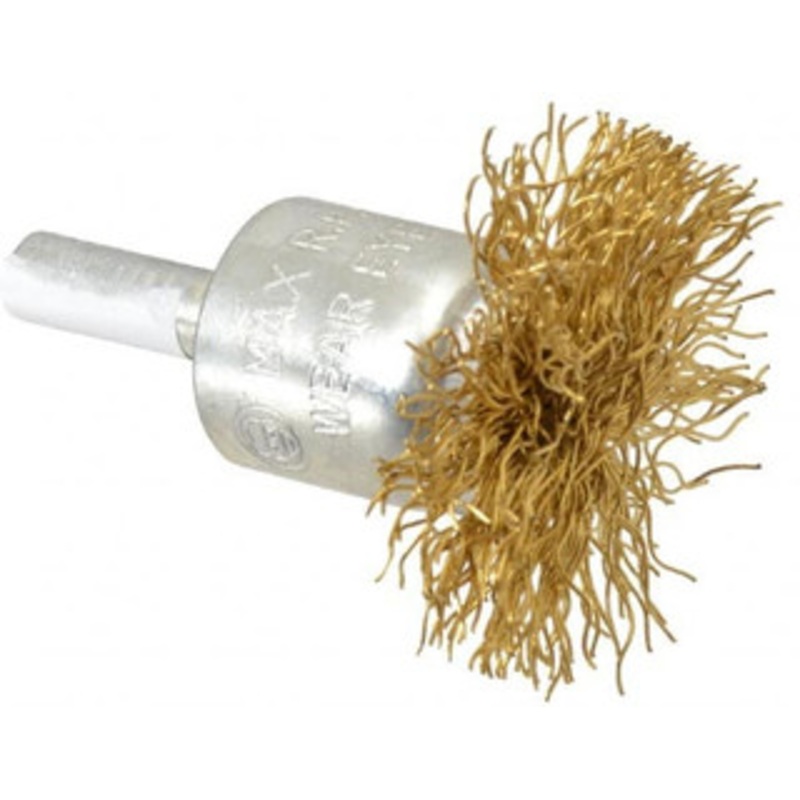 Value Collection 1-1/2 Diam Brass Flared End Brush 3/4 Trim Length, 1/4 Shank Diam, 15,000 Max RPM 0401906335-1 – 74038373