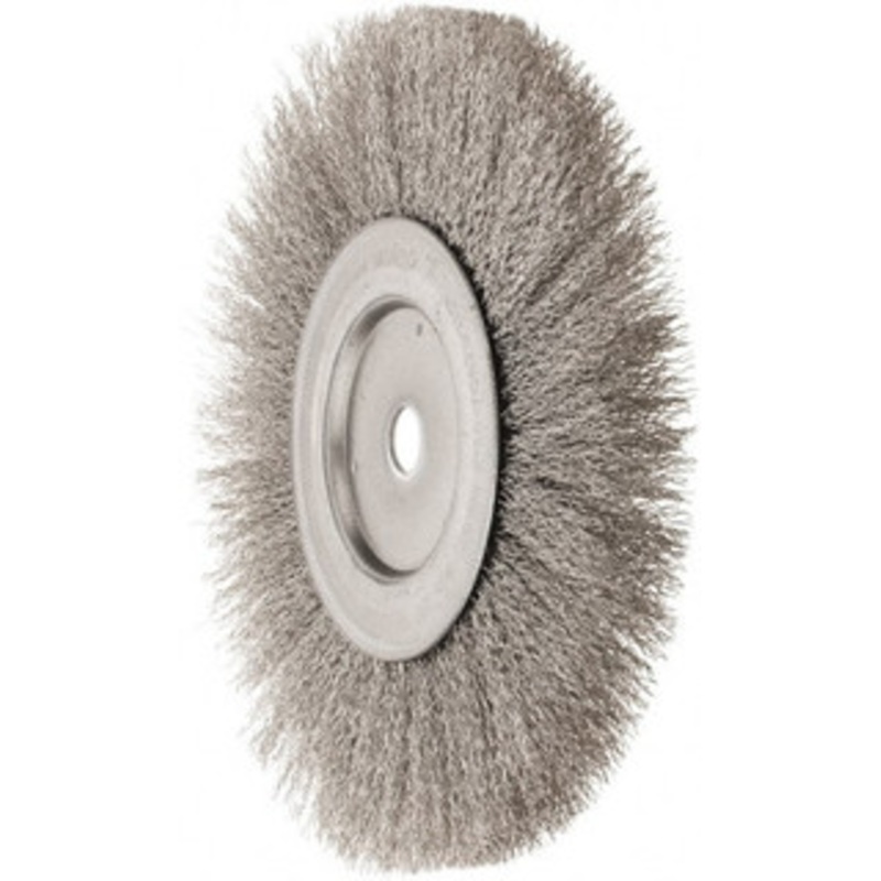 Weiler Abrasives 10 OD, 3/4 Arbor Hole, Crimped Stainless Steel Wheel Brush 3/4 Face Width, 2-1/2 Trim Length, 0.014 Filament Diam, 4,000 RPM 01898 – 75843664