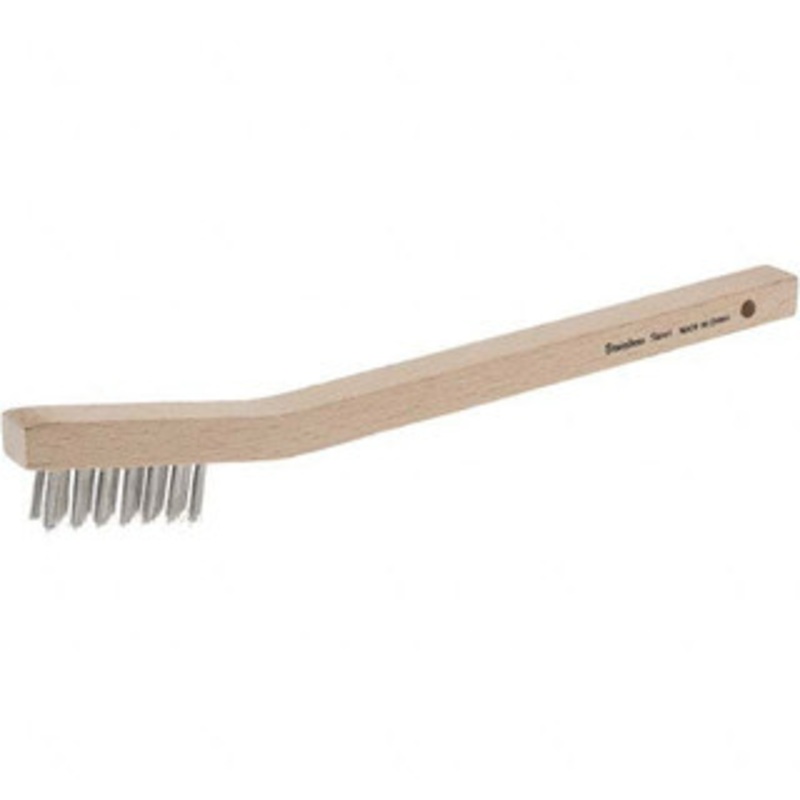Weiler Abrasives 3 Rows x 7 Columns Stainless Steel Scratch Brush 7-1/4 Brush Length, 7-1/4 OAL, 1/2 Trim Length, Wood Handle 99088 – 61829891