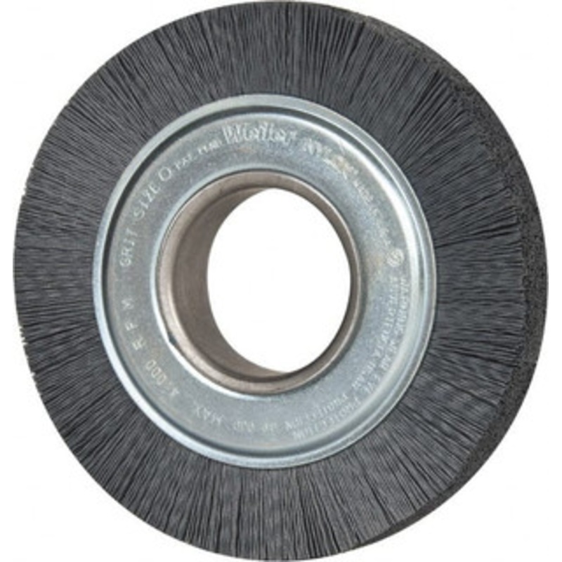 Weiler Abrasives 6 OD, 2 Arbor Hole, Crimped Nylon Wheel Brush 1 Face Width, 1-1/4 Trim Length, 0.022 Filament Diam, 3,600 RPM 83010 – 82072885